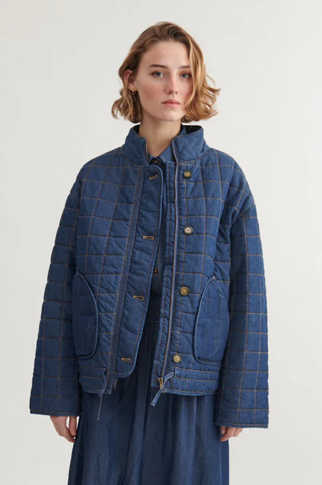 Basic Apparel Bine Bomber Jacket Jakker 103 Mid Blue